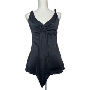 Y2K Going Out V Neck Cami Tank Top 2000's Babydoll Style Women's Medium